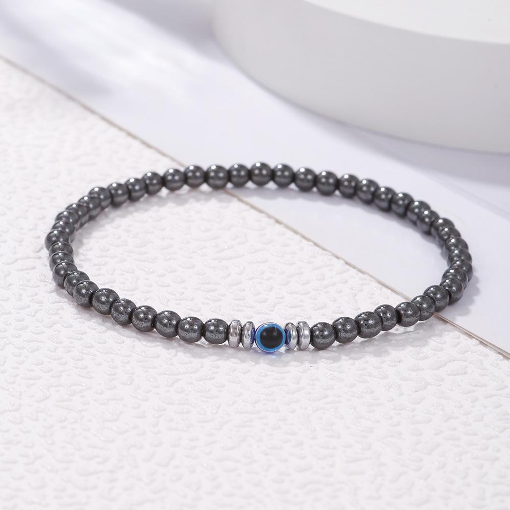 Minimalist Eyes Bracelet 4mm Stone Beaded Braslet Lucky Red Howlite Lava Wooden Braclet Chakra Mediation Yoga Brazalete