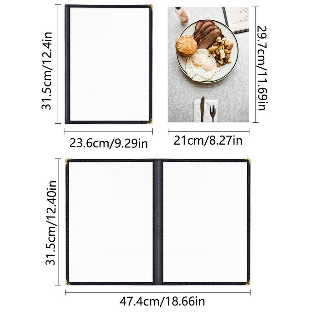 A4 A4 Menu Paper Holder Metal Corners Shell Document Folder PVC Transparent Menu Cover Hotel