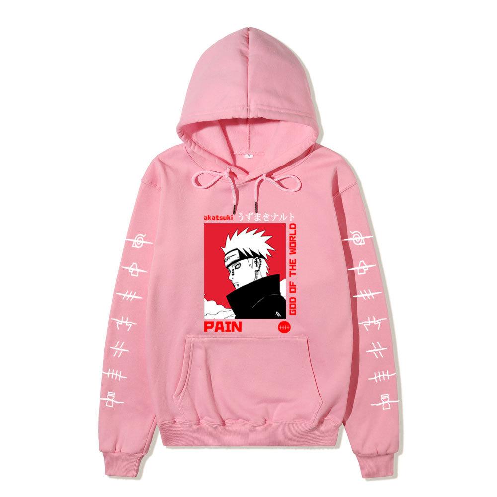 Harajuku Style GOD OF THE WORLD Akatsuki Anime Print Hoodie Men Women Loose Long Sleeve Hooded Pullover Casual Street Fashion Sweatshirt