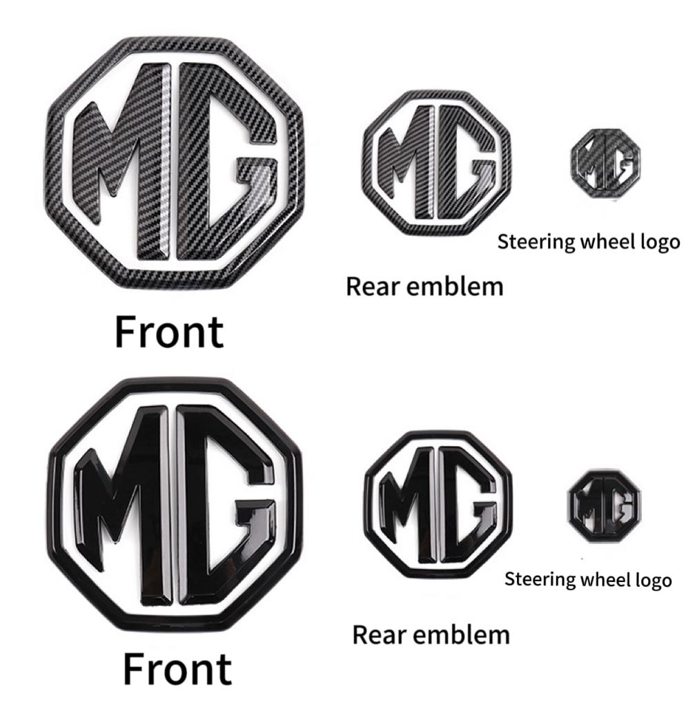3Pcs Car Logo Front Hood Emblems Rear Boot Badge Steering wheel logo decoration For Morris Garages MG 3 5 6 7 HS ZS GS Hector TF