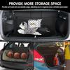 Tallew Cargo Net 3 Pocket Trunk Organizer Stretchable Trunk Mesh Cargo Net with Hooks Screws Buttonholes Black Mesh Trunk Grocery Storage Bag for