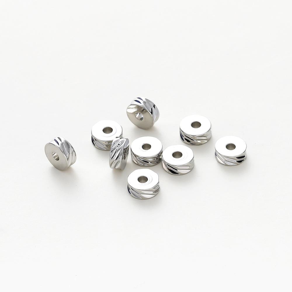 50 Pieces Gold Plated Flower Spacer Beads Metal Round Disc Shape for Jewelry Making Crafting Accessories