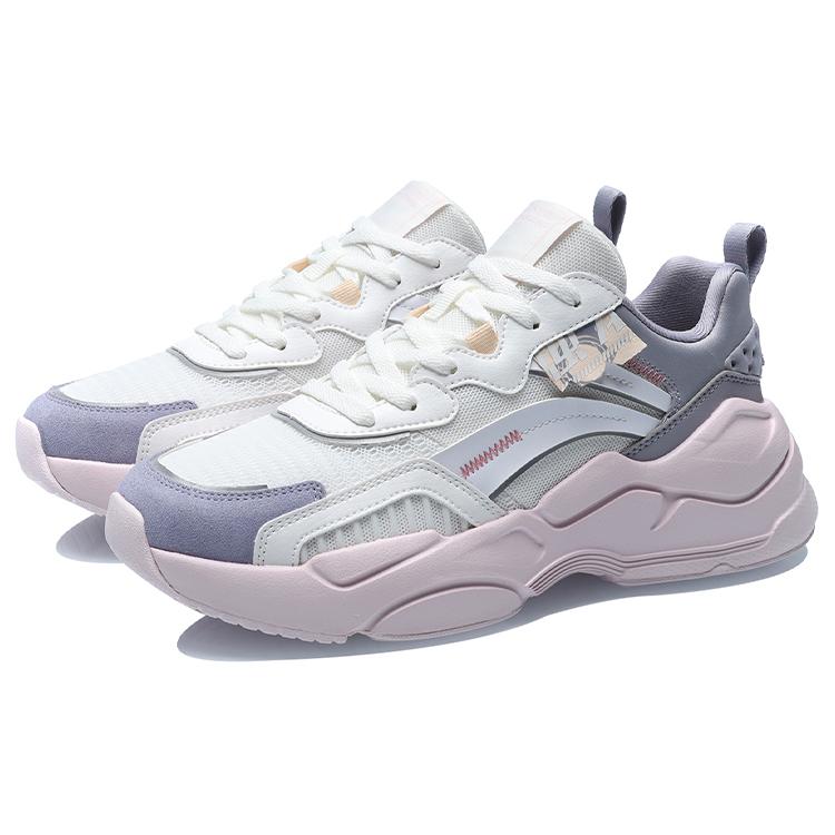 Li Ning Candle Dragon Casual Shoes Women's Low Top White/Purple AGCR086-3