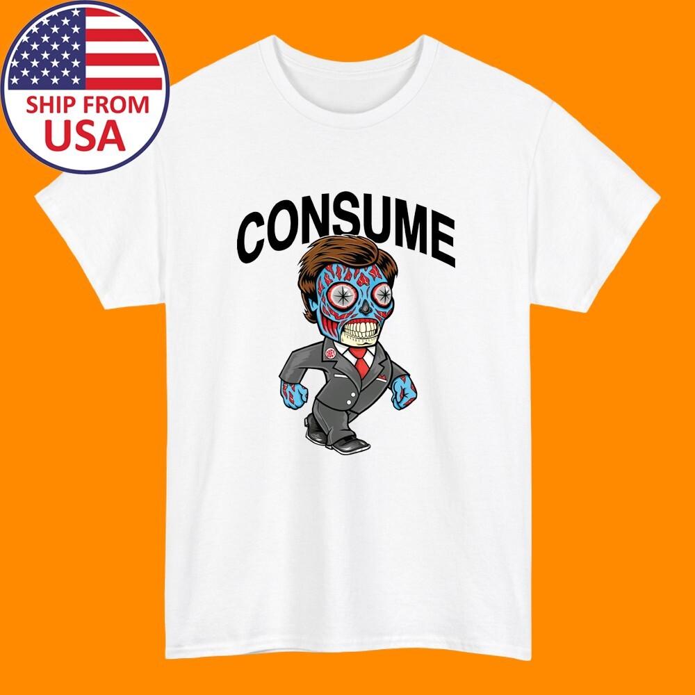 They Live CONSUME Movie Men#039;s White Size S to 5XL Unisex T-Shirt S