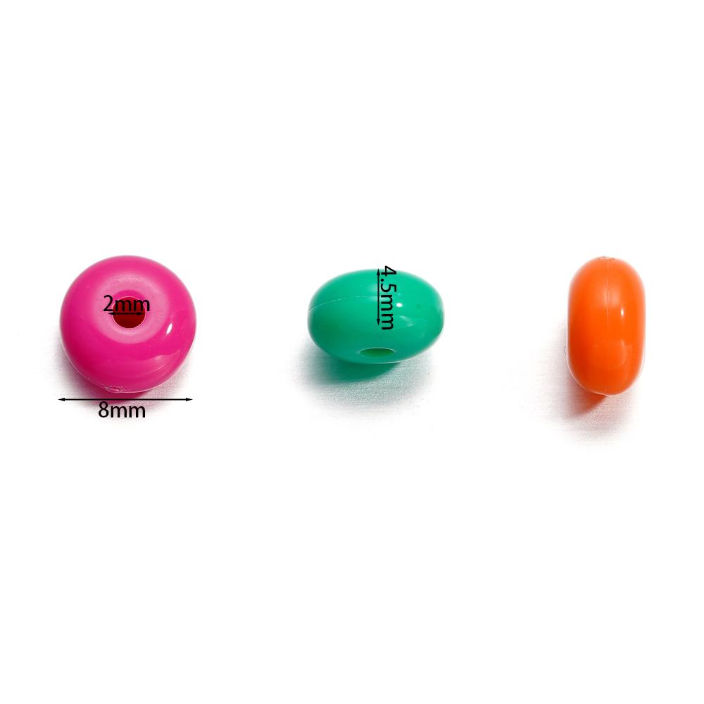 50pcs/Lot Acrylic Oblate Beads 8mm Flat Round Spacer Loose Bead for DIY Necklace Bracelet Jewelry Making Accessories