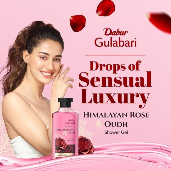 Dabur Gulabari Shower Gel-Himalayan Rose & Oudh-250ml|Sensual Aroma|Luxurious Body wash|Radiant Rose glow|No Parabens & Silicones