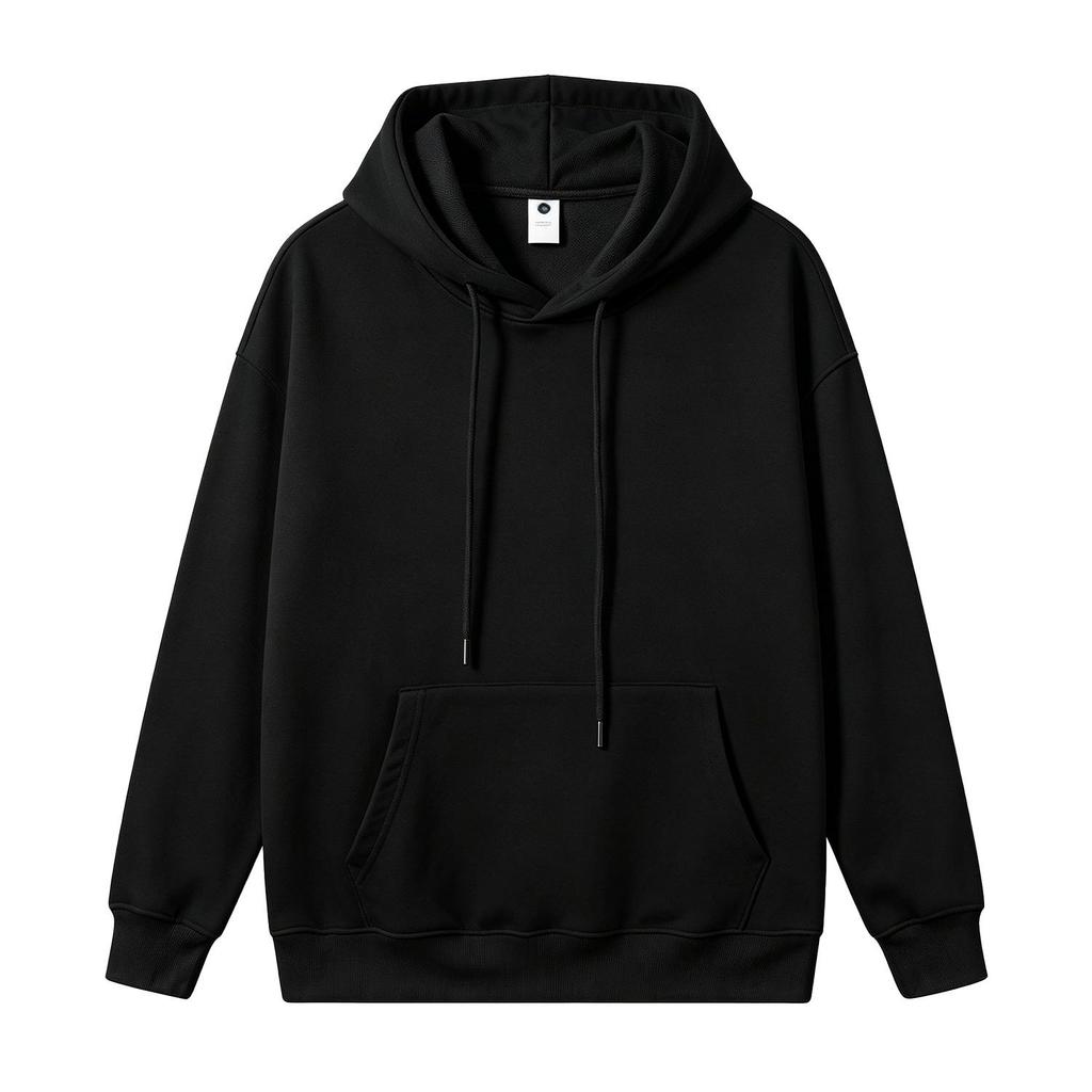 Unisex Solid Color Hooded Sweatshirt - Loose Fit Long-Sleeve Top