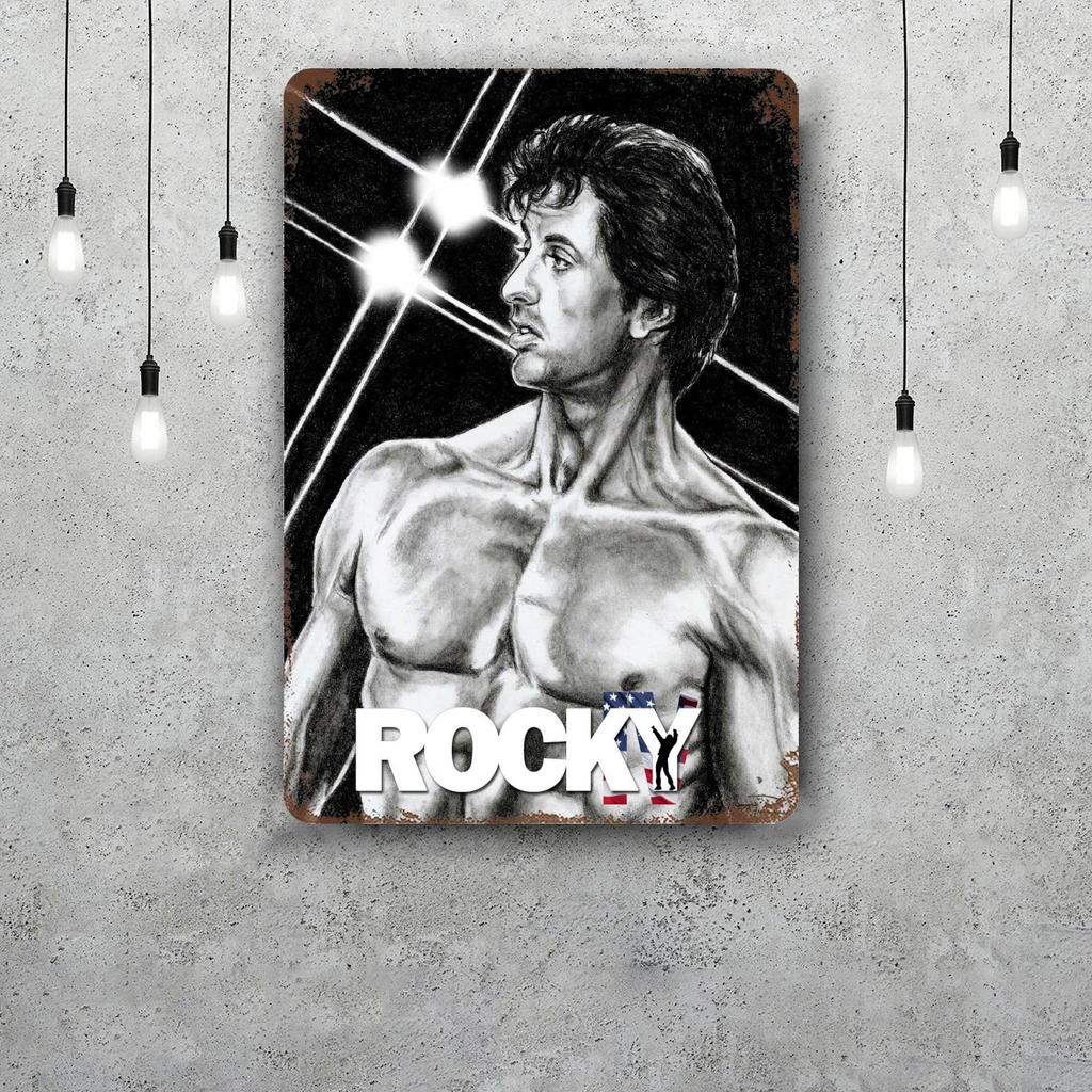 sylvester stallone Decor Poster Vintage Tin Sign Metal Sign Decorative Plaque for Pub Bar Man Cave Club Wall Decoration