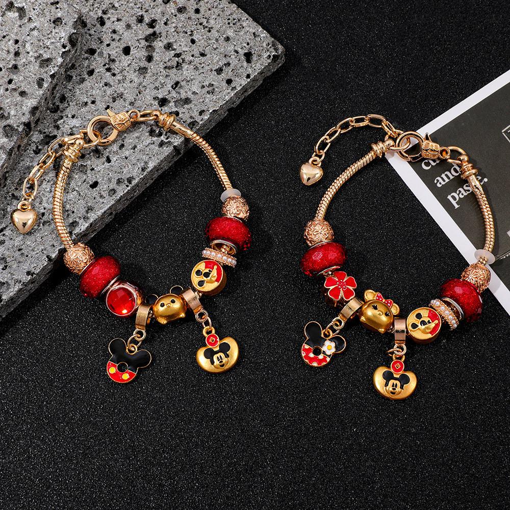 Mickey Mouse Childrens Beaded Bracelet With Alloy Material For Valentines Day Gift