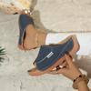 Sandalias de Deslizamiento Cómodas de Tacón de Bloque para Mujer Tallas Grandes, Zapatos Sencillos Fáciles de Poner