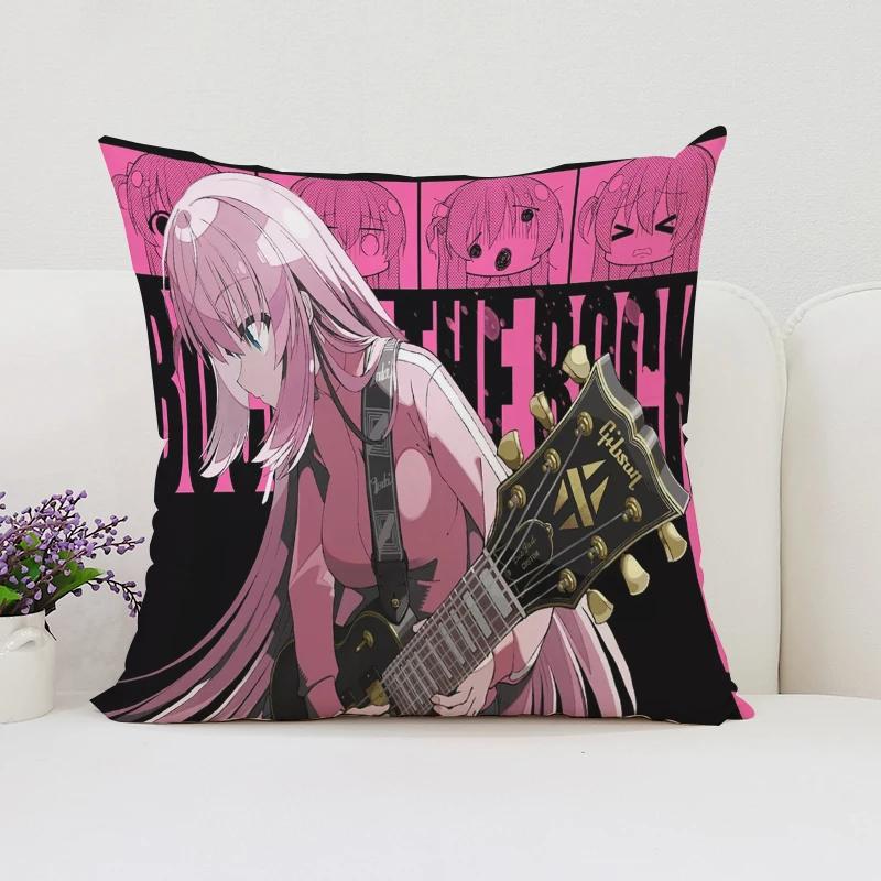 40x40cm B-Bocchi the Rock  Reversible Printed Pillow Covers Sofa Cushion Covers Chair Lumbar Cushion Bed Sleeping Pillow
