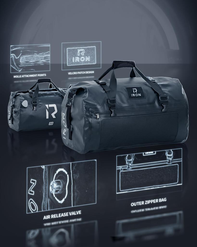 IRON Motorcycle Seat Touring Camping with Shoulder Strap and Reflective Fully Drum Touring Seat Outdoor JIA'S Bag, Bag, & Touring, Tape, One-Touch