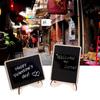 10Pcs Desk Chalkboard Sign with Wood Base Message Board Table Number Food Sign Small Blackboard for Notes Memos Display