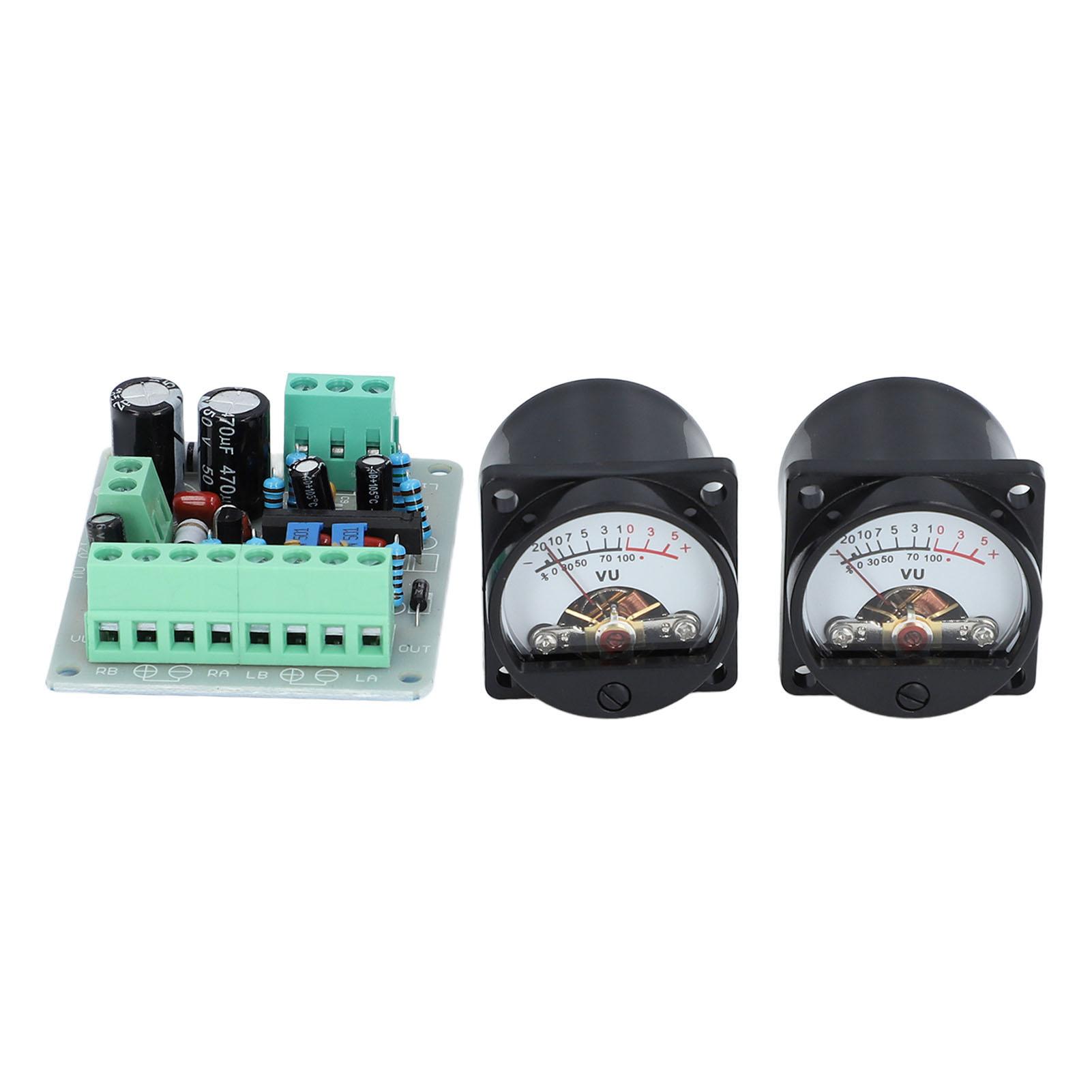 

2 Pcs VU Meter Pointer Type LED Backlit VU Meter with Driver Board for Sound Devices