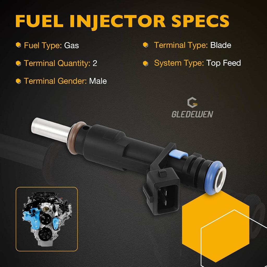 Fuel Injector Set 4Pcs 8Holes, Compatible with 2011-2016 Chevrolet Cruze Sonic Cruze Limited 1.8L L4 Engine, Replace# FJ1153 25185231