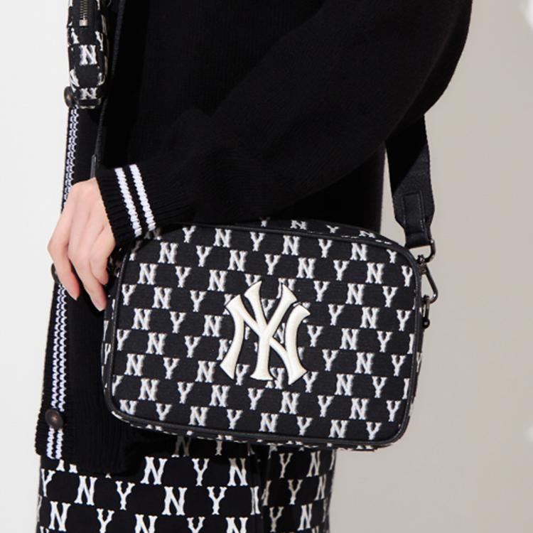 New MLB Monogram Collection Polyester Combo Bag, Camera Bag, Shoulder Bag Unisex Black 3ACRS022N-50BKS