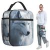 Weißer Wolf Ölmalerei Druck Isolierte Lunchtasche für Kinder Schul-Kühltasche Thermische Lebensmittelbox Tragetasche Auslaufsichere Lunchboxen Behälter