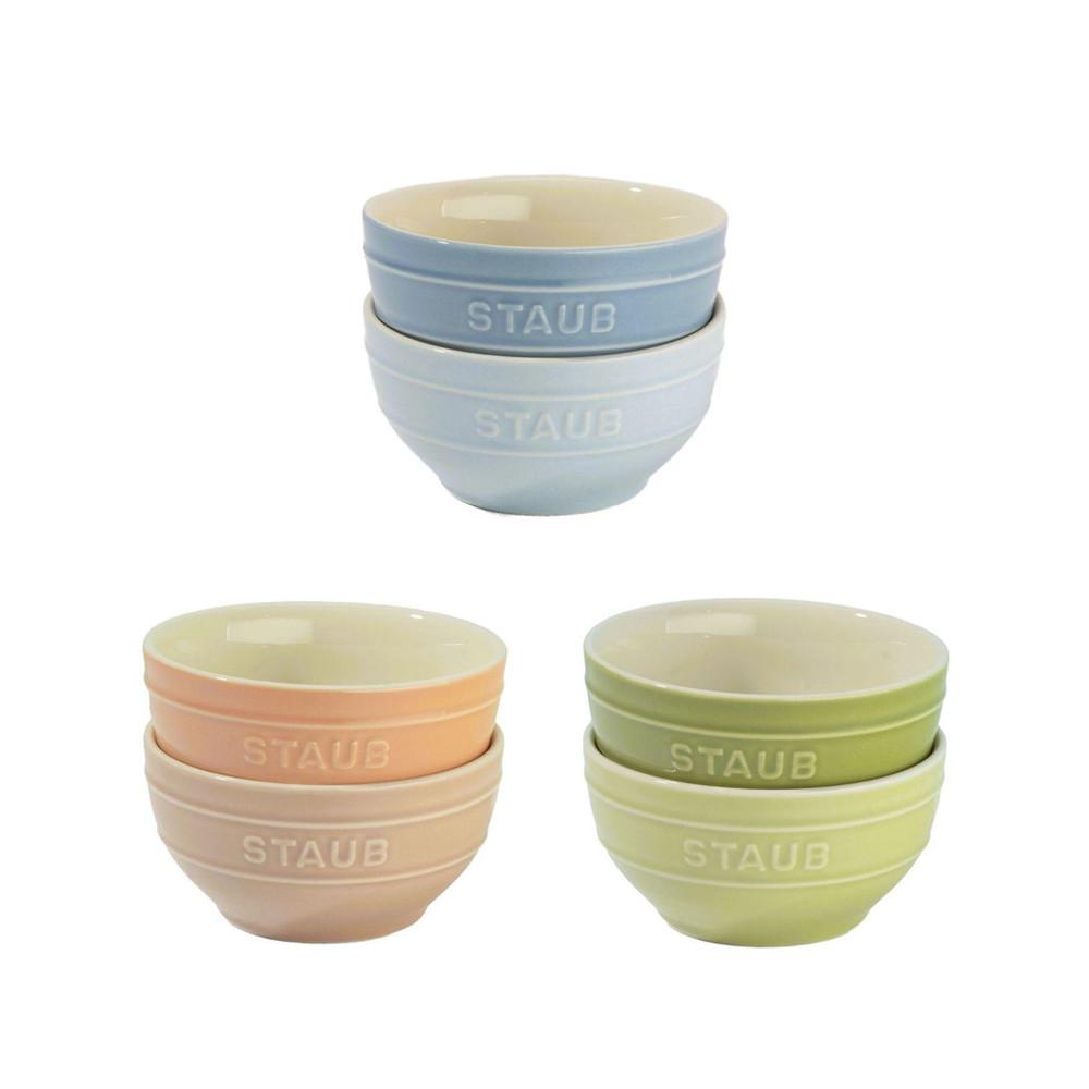 Staub 12cm Macaron Bowl Set - Blue / Pink / Green (2pcs)