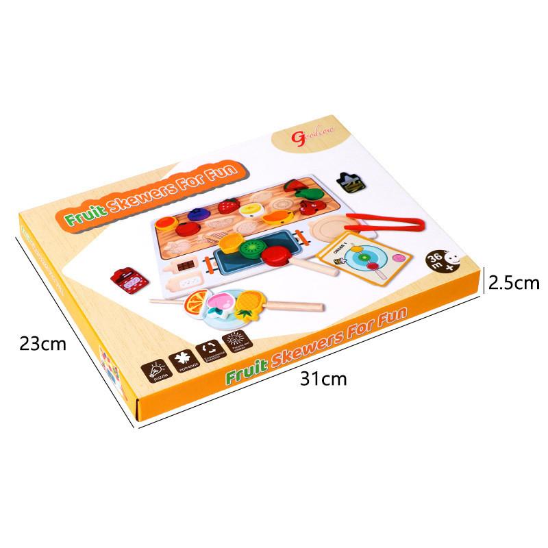 Puzzle Early Education Wooden Play Food Toys Children Fruit Skewer Fun Gift