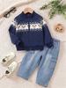 Kinder Bären Stehkragen Jacke & Jeans Zweiteiler - Herbstkollektion 2026 für Jungen
