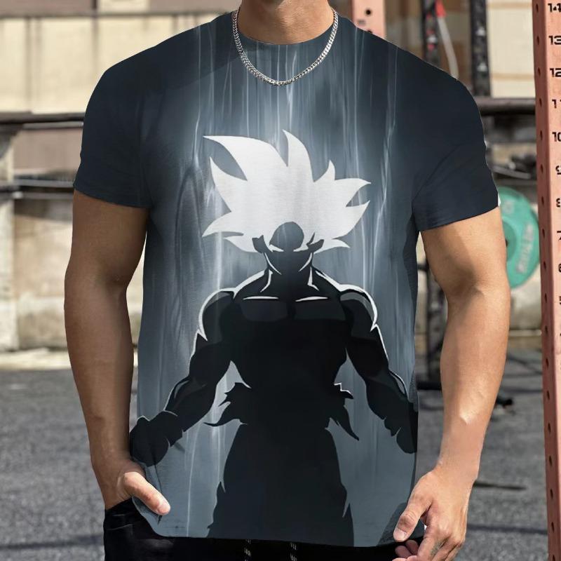 2026 Summer Dragon Ball Retro Fitness T-shirt Men's Oversized 3D Printed Short-sleeved Family Unisex Children's Sports Shirt
