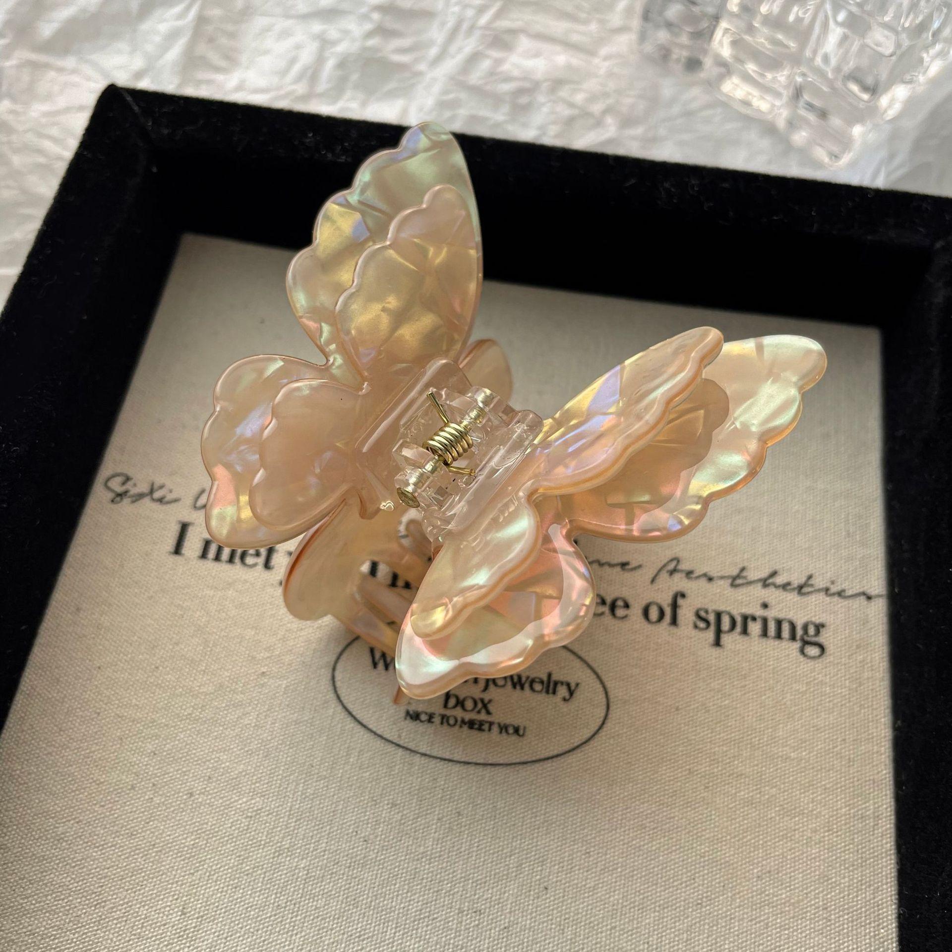 

1/6 шт. Фэнтези Супер Фея Бабочка Двойной Захват Клип Женский Ацетат Зажим для Волос Акула Полузавязанное Украшение для Волос Захват для Волос