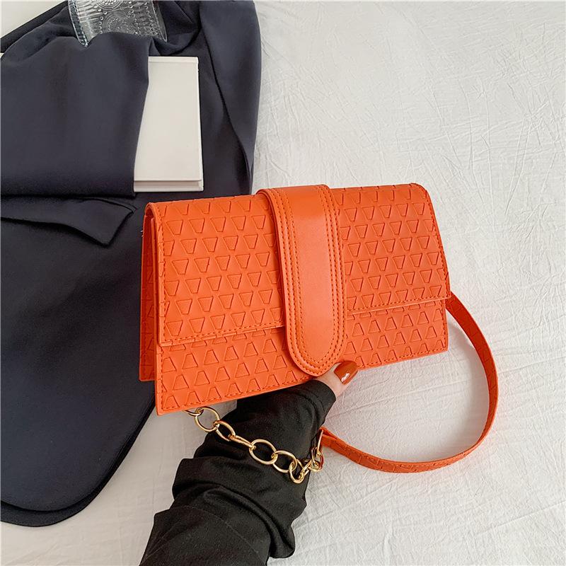 

Simple and fashionable shoulder bag, simple and fashionable messenger handbag, 2024 summer new niche foreign style small square bag помаранчевий