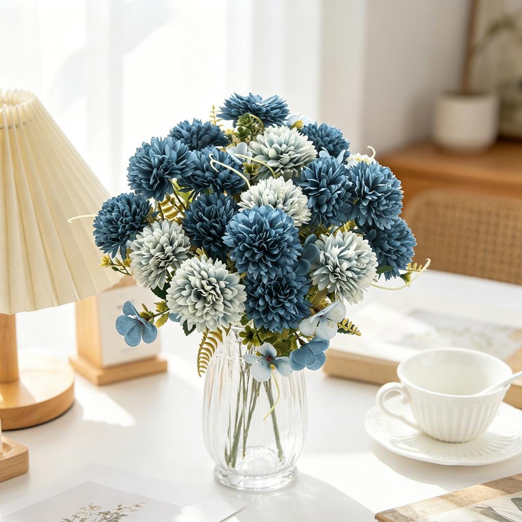 Artificial Flowers Silk Ball Chrysanthemum Outdoor Garden Wedding Bridal Bouquets Home Rome Table Yard Wreath Festival Diy Gifts
