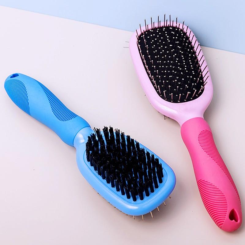 Dog Brush Double Sided Dogs Comb Massage Dog Brush Pet Hair Remover No Hurt Combs for Pet Grooming Comfortable Handle Dogs Comb