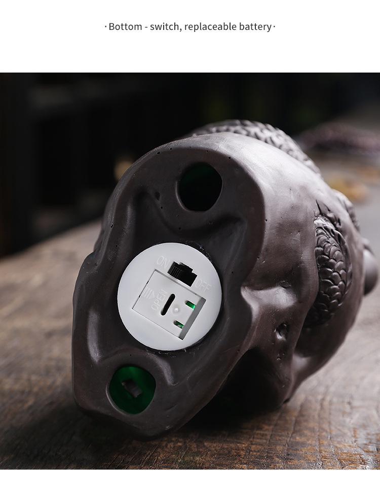 Zisha Skull Halloween Backflow Incense Burner - European Style Home Gift Ornament