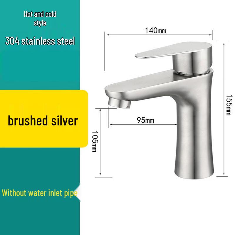 

Смеситель для раковины TLXT Тонкая талия из нержавеющей стали 304, для горячей и холодной воды