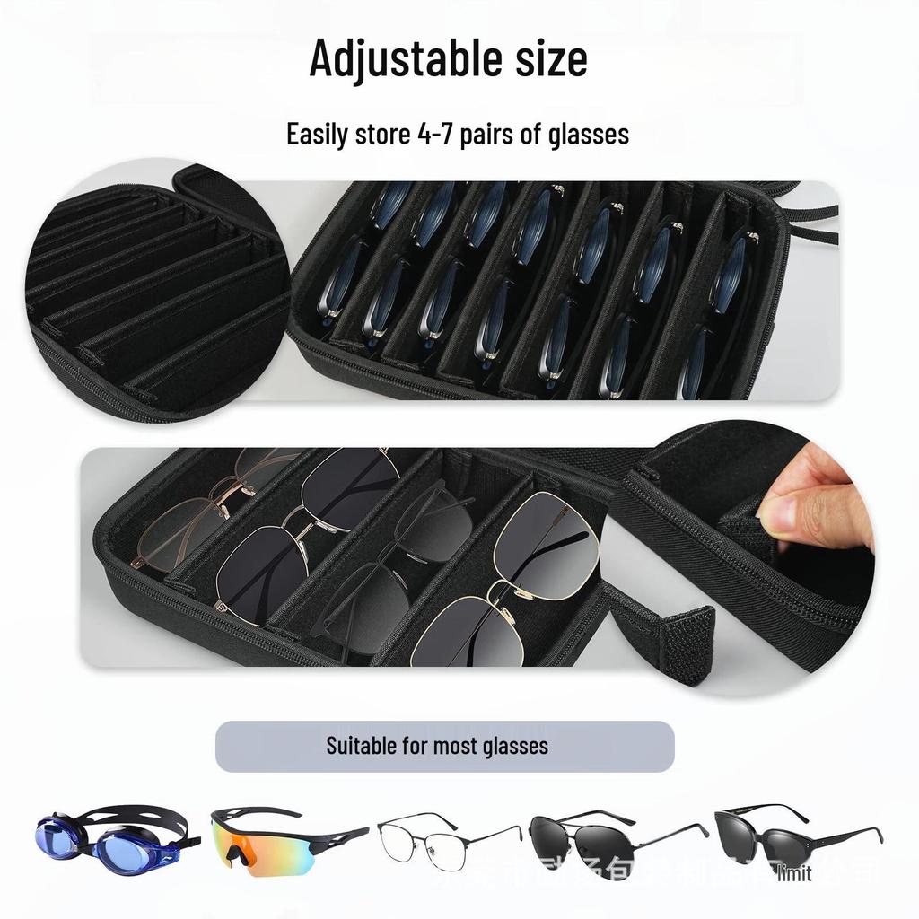 EVA Hard Shell Glasses Case - Large Capacity Portable Travel Organizer