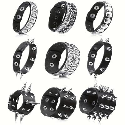 Gothic Rivets Creative Y2K Bracelet for Daily Party Music Festival Wear Couple Bracelet Festival Accessories