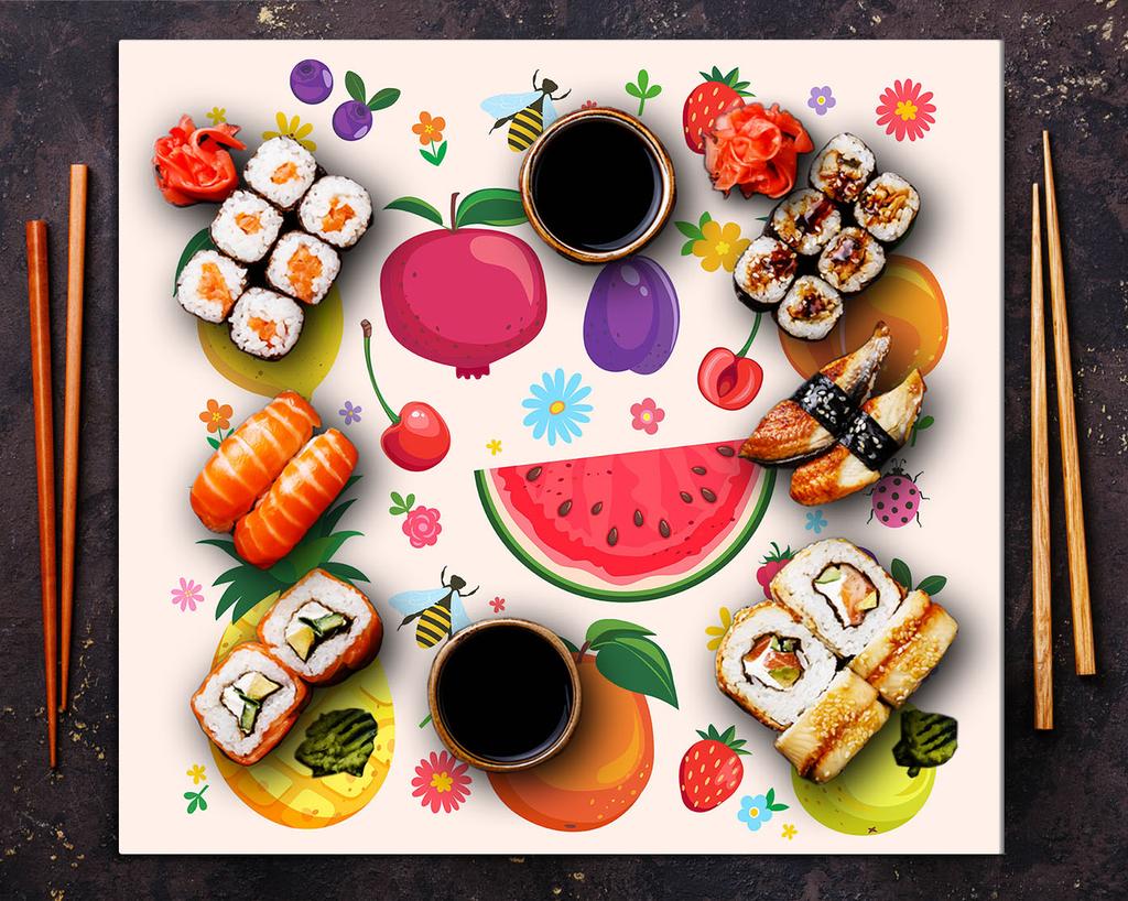 PANEL DE VIDRIO PARA COCINA 65x60 Frutas