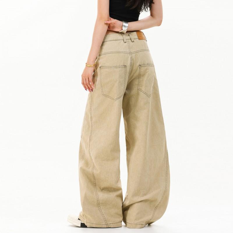 Oversized Cargo Pants Men Women Vintage Washed Straight Leg Casual Trousers American Style