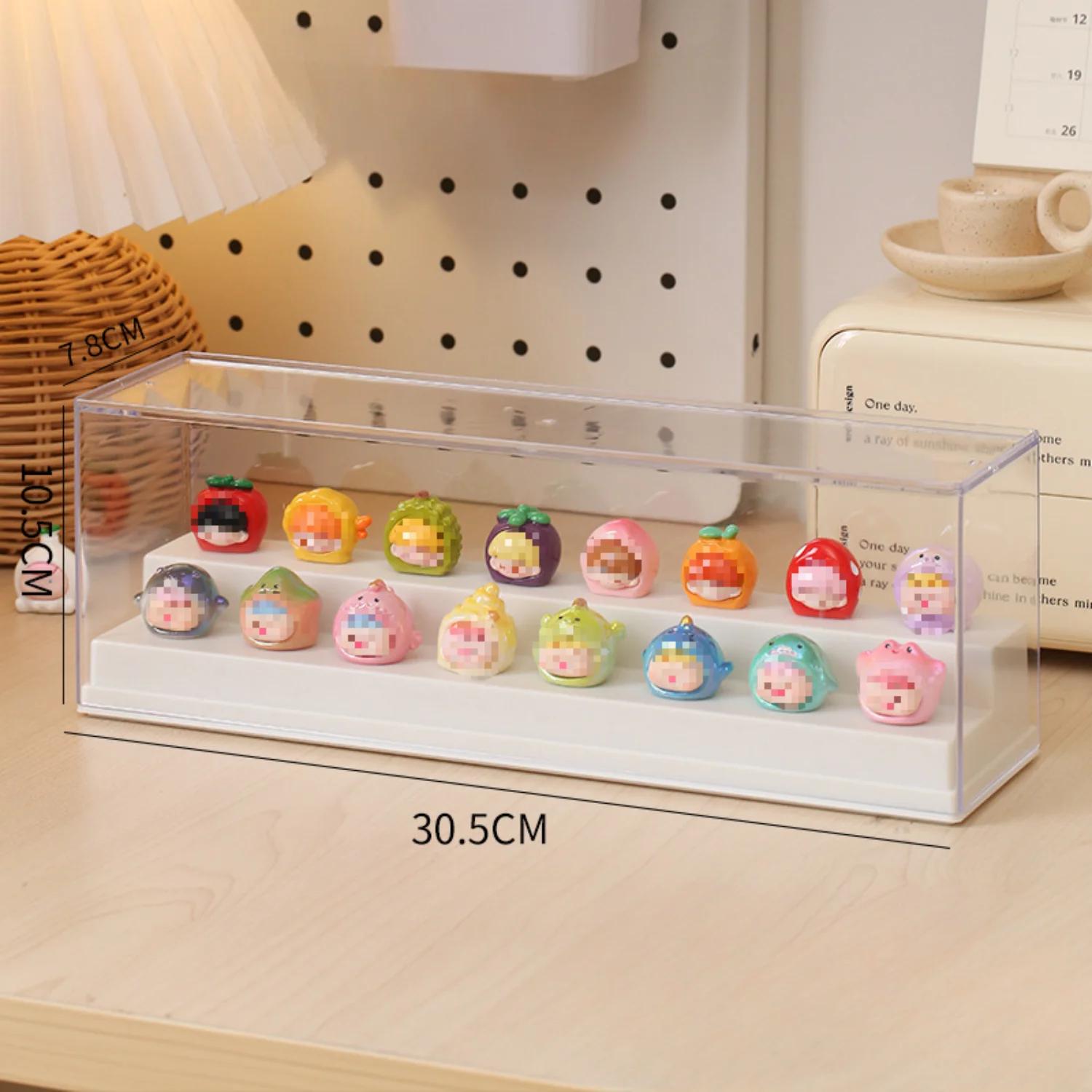 

1PC Mini Ornaments Storage Display Stand Transparent Dust-proof Figure Display Cabinet Small Doll Storage Box