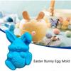 2025 Latest Model  Easter Bunny Egg Mold, Rabbit Shape Baking Mold Chocolate Candy Molds for Chocolate Candy Muffin Cupcakes Jelly Soap Ice Cubes (Bl