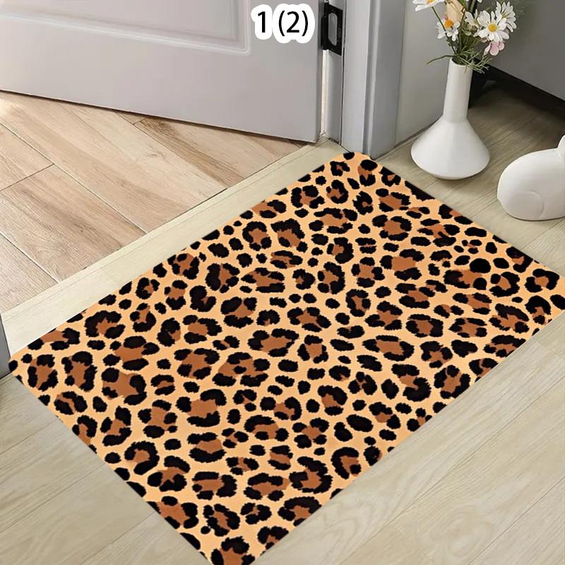 Creatieve luipaardprint tapijten bloem anti-slip entree vloermat bloemprint wasbaar tapijt gebruikt voor decoratie voordeur 30x50cm