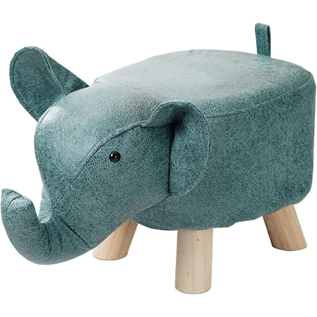 Dyre Fodskammel Elefant Bænk, Bærbar Sko Skiftende Sød Opbevaring, Træ Ottoman Skammel Sofa Te Skammel til Dekoration, Soveværelse, Stuer Indendørs, Blå