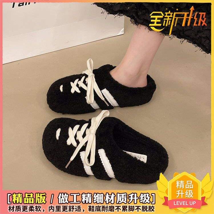 

Мао Мао полуботинки на толстой подошве 2025 новая зима обувь Мао Мао тапочки хлопковые на мягкой подошве нескользящие на одну педаль 40