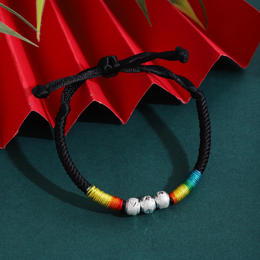 Colorful Rope Beaded Ethnic Style Hand-Woven Hand Rope, Tibetan Light Luxury High Sense Adjustable Fashion Jewelry Women
