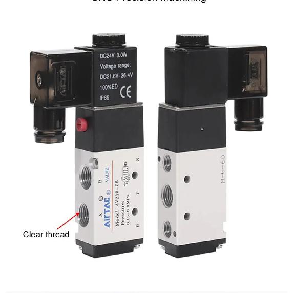 AIRTAC Original Pneumatic 5/2 Way Solenoid Valve 4V110-06 4V210-08 4V310-10 4V410-15 12V 24V 110V 220V Direction Control Valve