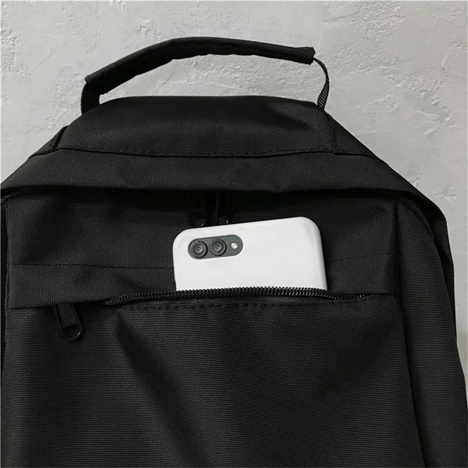 Einfache Rucksäcke Große Kapazität Reisetasche Uni Solide Harajuku Studenten-Schulrucksack Rucksack Unisex Langlebiger Rucksack mit Schnallenriemen