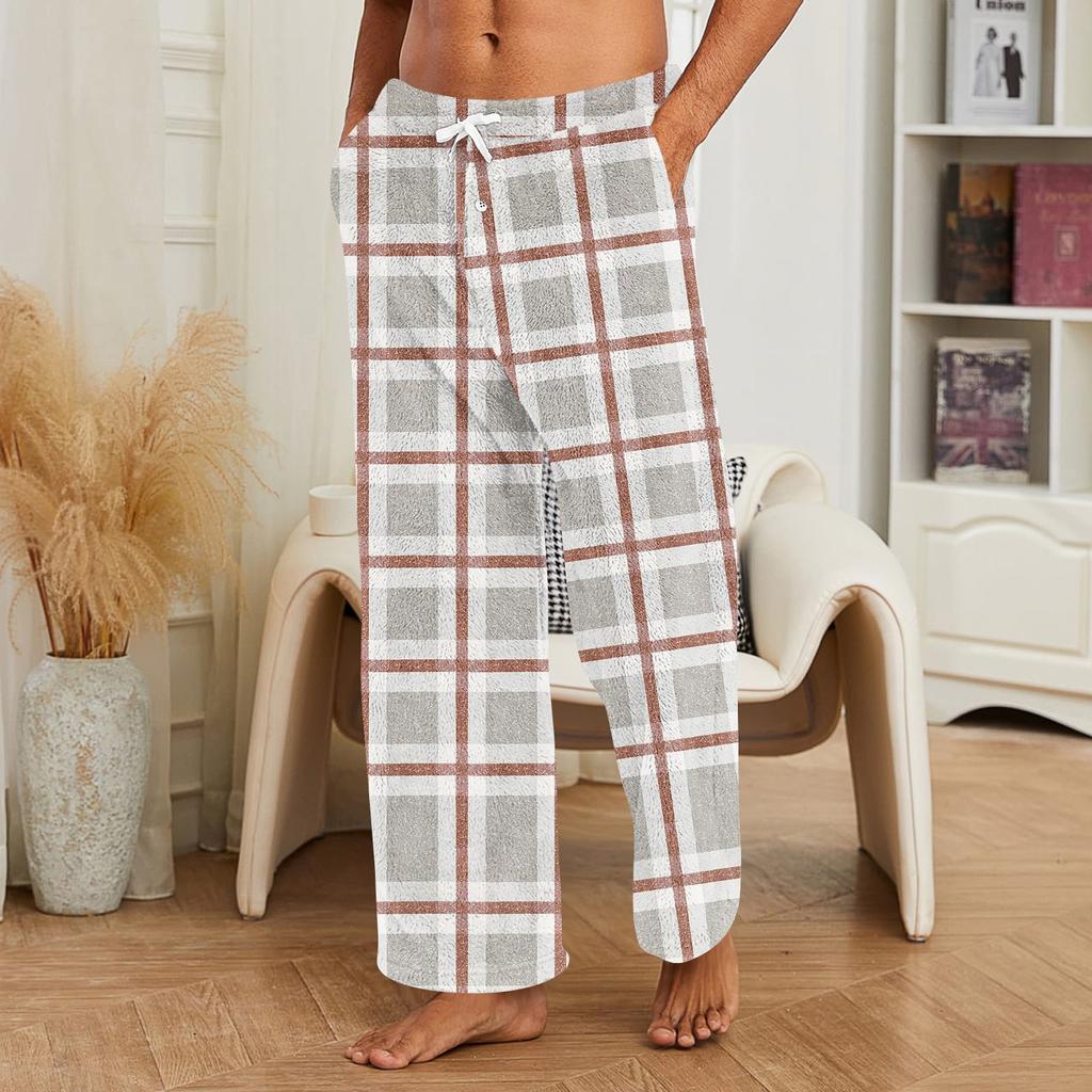 Men's Casual Printed Sleep Pants for Warm Loungewear At Home