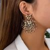 European & American Retro Leopard Print Luxury Dangle Earrings for Women