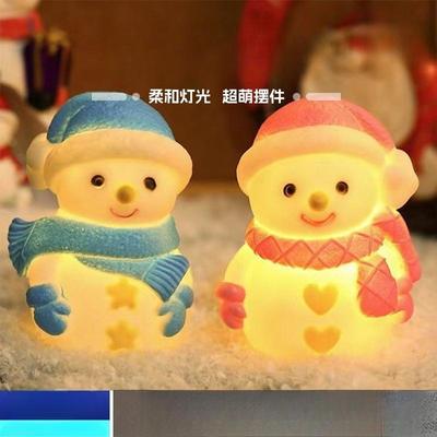 1 Pezzo Carino Cartone Animato Pupazzo di Neve di Natale Ornamento Luminoso Bambini e Studenti Piccolo Regalo Camera da Letto Comodino Luce Notturna Luce d'Ambiente