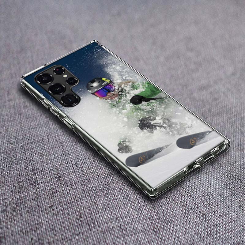Skiing Snow Snowboard Ski Phone Case For Samsung Galaxy S24 S23 S21 S20 FE S22 S26 Ultra S25 Edge S10 Plus Cover Clear TPU Capa