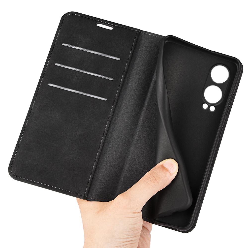 For OnePlus Nord CE4 Lite 5G/Oppo K12x 5G (China) Wallet Phone Case Skin-Touch Leather Flip Cover