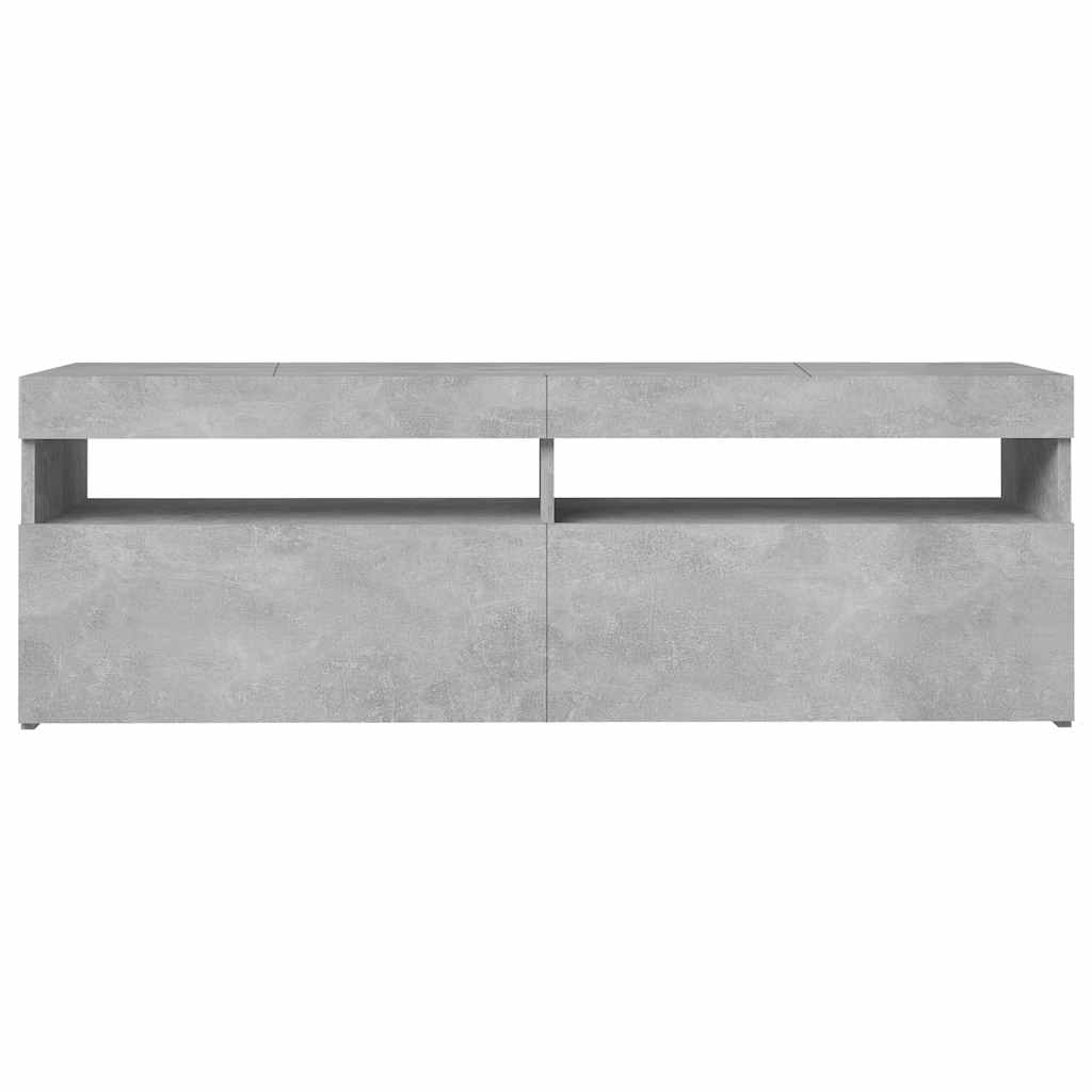 TV Cabinet with LED Lighting Concrete Grey 120 x 35 x 40 cm
