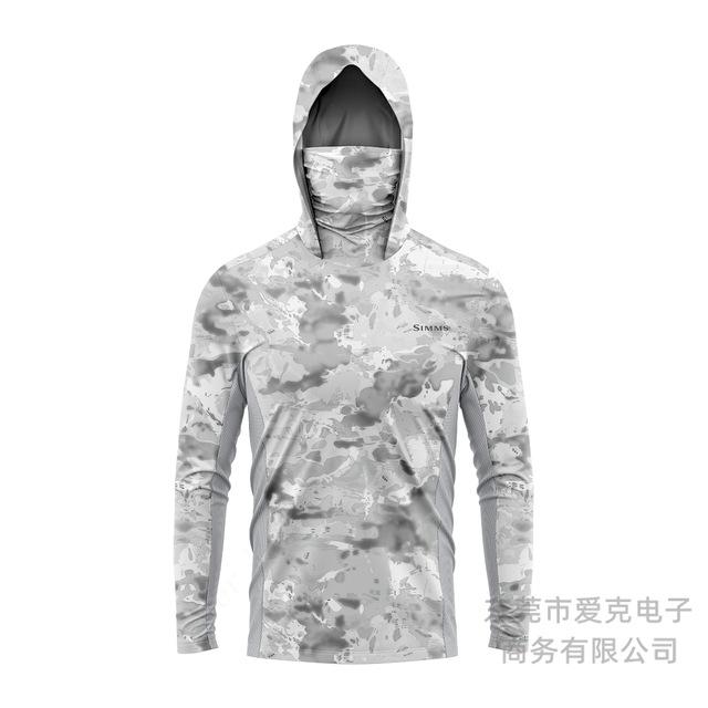 Fishing Suit Fly Fishing Hoodie Men s Camouflage Long Sleeve Sunscreen Clothing Hood Mask Quick Drying Breathable XXS